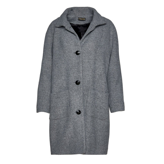 Wool Blend Grey Coat by Conquista Fashion