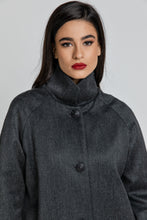 Load image into Gallery viewer, Wool Blend Dark Grey Coat by Conquista Fashion