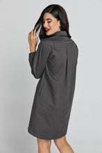 Load image into Gallery viewer, Dark Grey Tencel Shirt Dress by Conquista