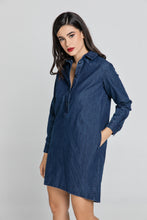 Load image into Gallery viewer, Denim Shirt Dress by Conquista Fashion