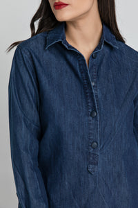 Denim Shirt Dress by Conquista Fashion