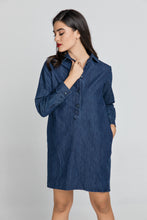 Load image into Gallery viewer, Denim Shirt Dress by Conquista Fashion