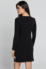 Load image into Gallery viewer, Black Dress with Faux Leather Front by Conquista Fashion