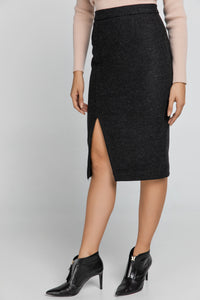 Black Mouflon Pencil Skirt