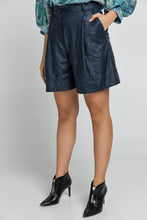 Load image into Gallery viewer, Blue Faux Leather Bermuda Shorts
