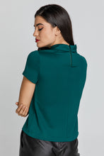 Load image into Gallery viewer, Short Sleeve Dark Green Top By Conquista