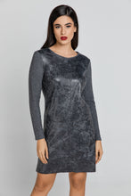Load image into Gallery viewer, Dark Grey Dress with Faux Leather Front