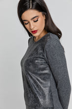 Load image into Gallery viewer, Dark Grey Dress with Faux Leather Front