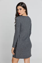 Load image into Gallery viewer, Dark Grey Dress with Faux Leather Front