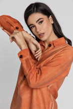 Load image into Gallery viewer, Tencel Orange Shirt Dress