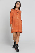 Load image into Gallery viewer, Tencel Orange Shirt Dress