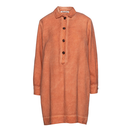 Tencel Orange Shirt Dress