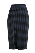 Load image into Gallery viewer, Blue Check Pencil Skirt