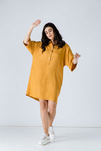 Load image into Gallery viewer, Oversized Mustard Tencel Dress