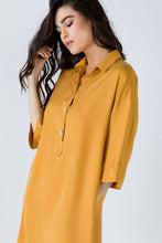 Load image into Gallery viewer, Oversized Mustard Tencel Dress