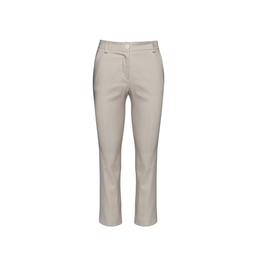 Sand Colour Fitted Stretch Pants