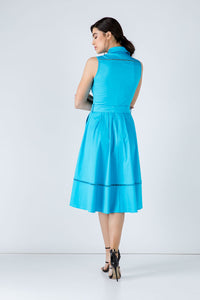 Turquoise Button Detail  Dress