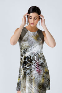 Khaki  Animal Print Dress