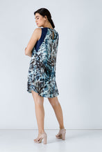 Load image into Gallery viewer, Navy Blue Sleeveless Print Dress
