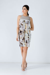 A Line Beige Print Dress