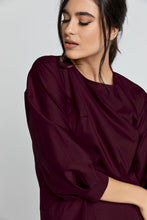 Load image into Gallery viewer, Wine Color Top with Bishop Sleeves by Conquista