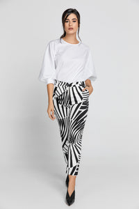 Black and White Gabardine Pants