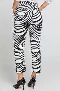 Black and White Gabardine Pants