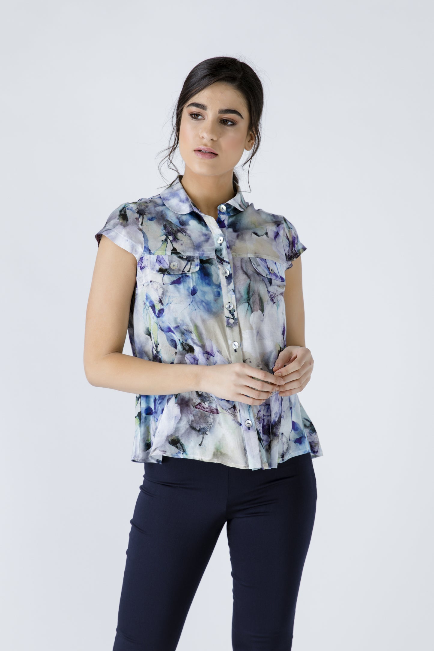 Conquista Πουκάμισο Casual Κοντομάνικο Με Κουμπιά Floral Πολύχρωμο C191-250-99