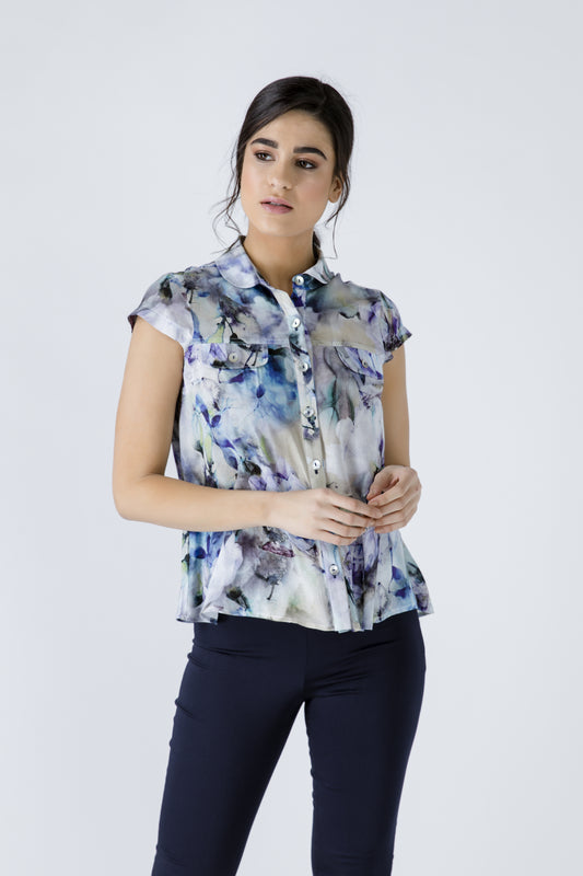 Conquista Πουκάμισο Casual Κοντομάνικο Με Κουμπιά Floral Πολύχρωμο C191-250-99