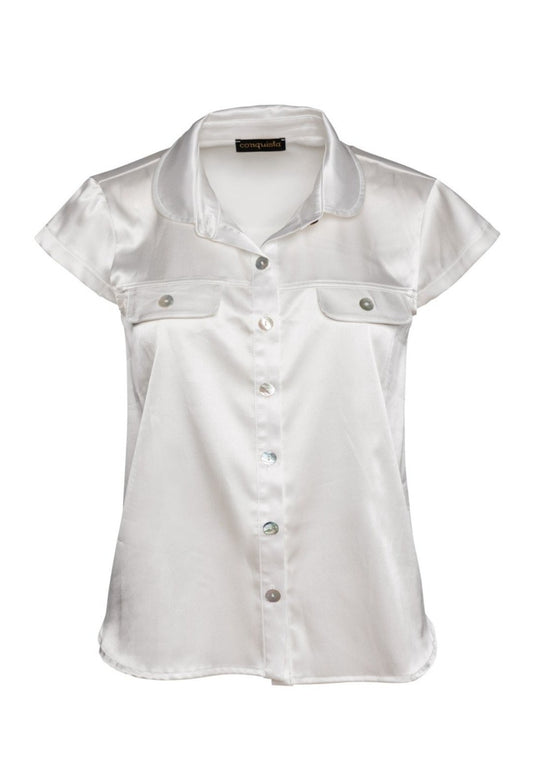 Ecru Cap Sleeve Shirt