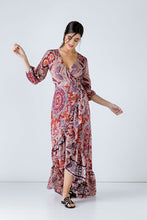 Load image into Gallery viewer, Print Maxi Wrap Dress