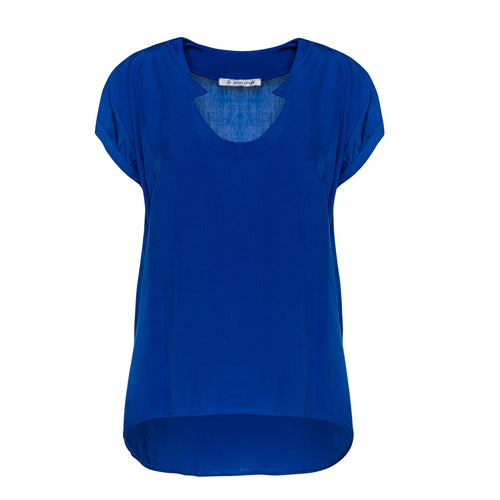 Dark Blue Cap Sleeve Top