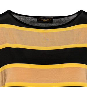 Striped Sleeveless Top  in Stretch Jersey Fabric