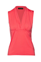 Load image into Gallery viewer, Coral Sleeveless Faux Wrap Top