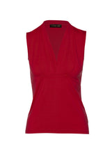 Load image into Gallery viewer, Red Faux Wrap Sleeveless Top