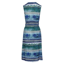 Load image into Gallery viewer, Multi-Coloured Empire Line Sleeveless Dress in Petrol Color
