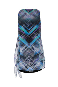 Sleeveless Double Layer Geometric Print Dress