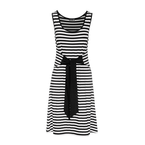 Striped Dress with Tie Waist