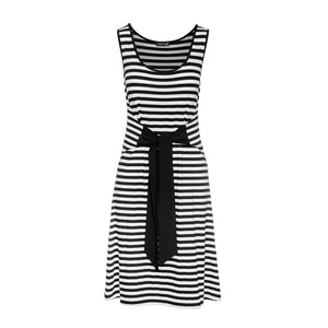 Striped Dress with Tie Waist