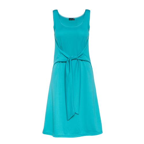 Sleeveless A Line Dress with Tie Waist