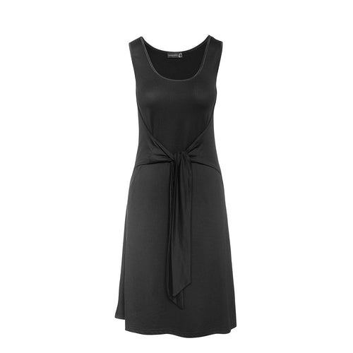 Tie Waist Sleeveless Dress by Conquista Fashion