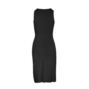 Wrap Style Sleeveless Dress in Black
