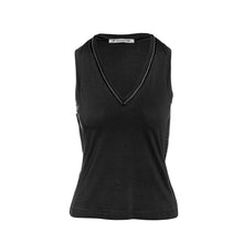 Load image into Gallery viewer, Black Zip Detail Sleeveless Top