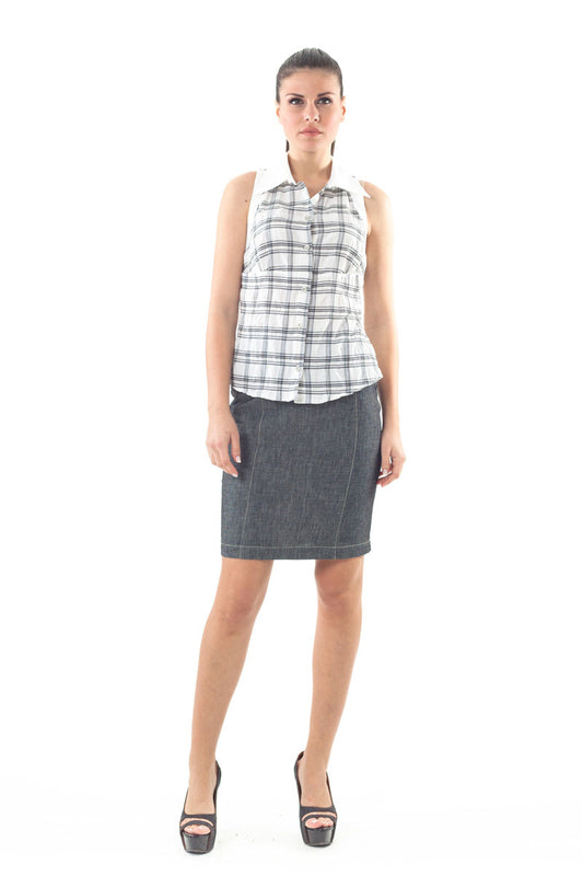 Sleeveless Check Shirt