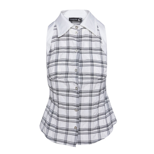 Sleeveless Check Shirt