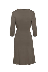 Faux Wrap Dress in Sustainable Fabric Jersey in Khaki