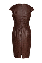 Load image into Gallery viewer, Chocolate Brown Faux Leather Dress