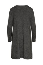 Load image into Gallery viewer, Dark Grey Faux Leather Detail Knit Dress