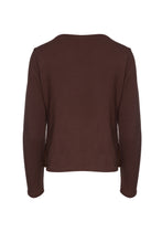 Load image into Gallery viewer, Chocolate Brown Faux Leather Detail Top