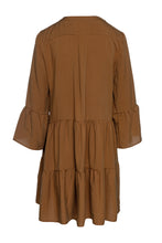 Load image into Gallery viewer, Chocolate Brown Tencel Gathered Seams Dress